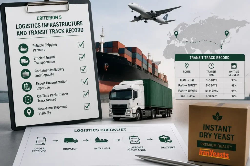 Criterion 5 , Logistics Infrastructure and Transit Track Record