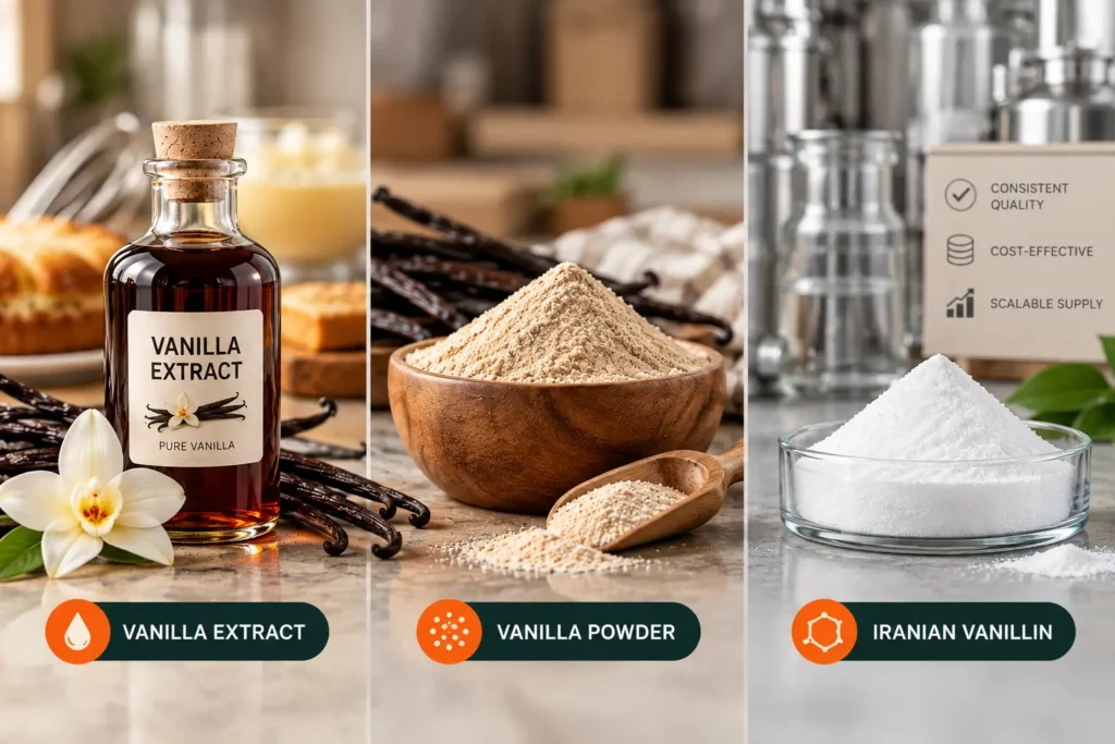 Vanilla Extract, Vanilla Powder, and Iranian Vanillin The Three Forms Compared