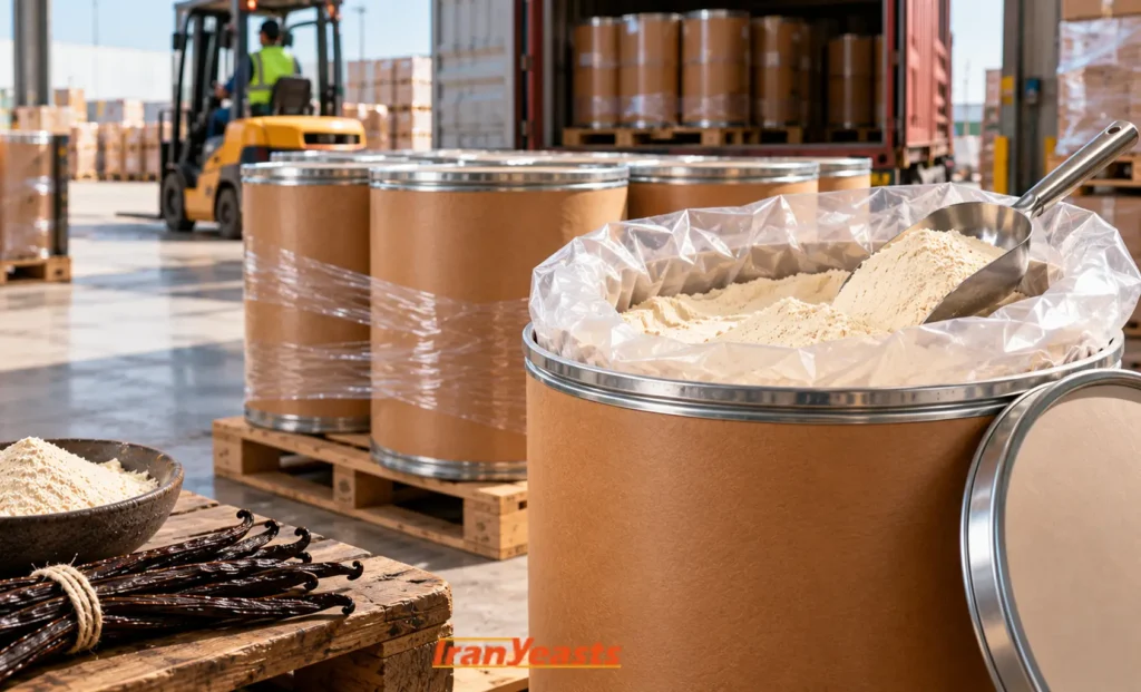 Drum packaging for industrial volumes of vanilla