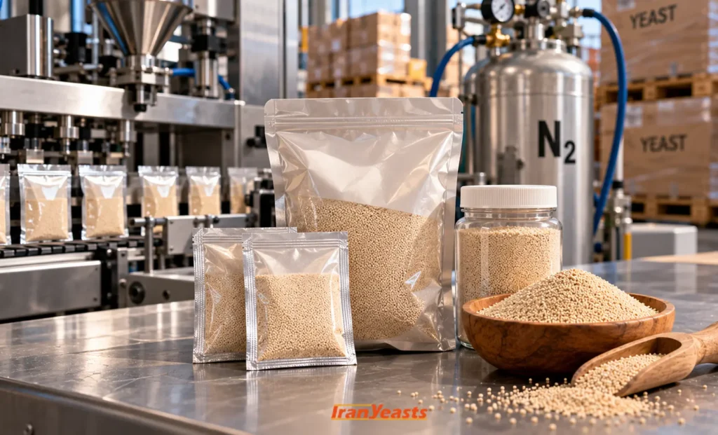 Nitrogen-flushed yeast sachets and retail packs