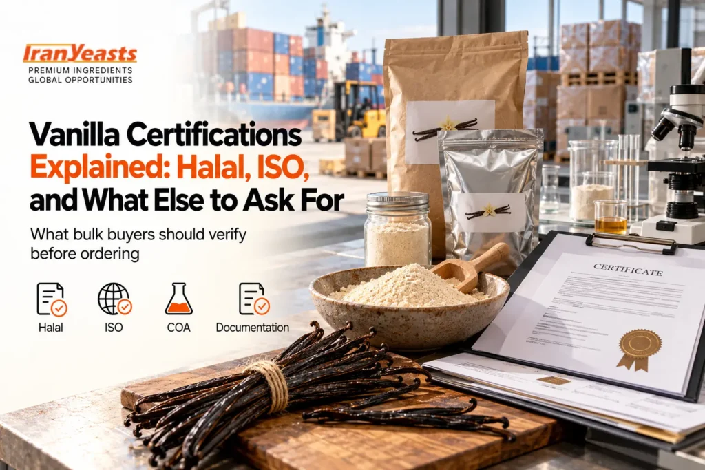 Vanilla certifications explained: halal, ISO 22000 and food safety documents