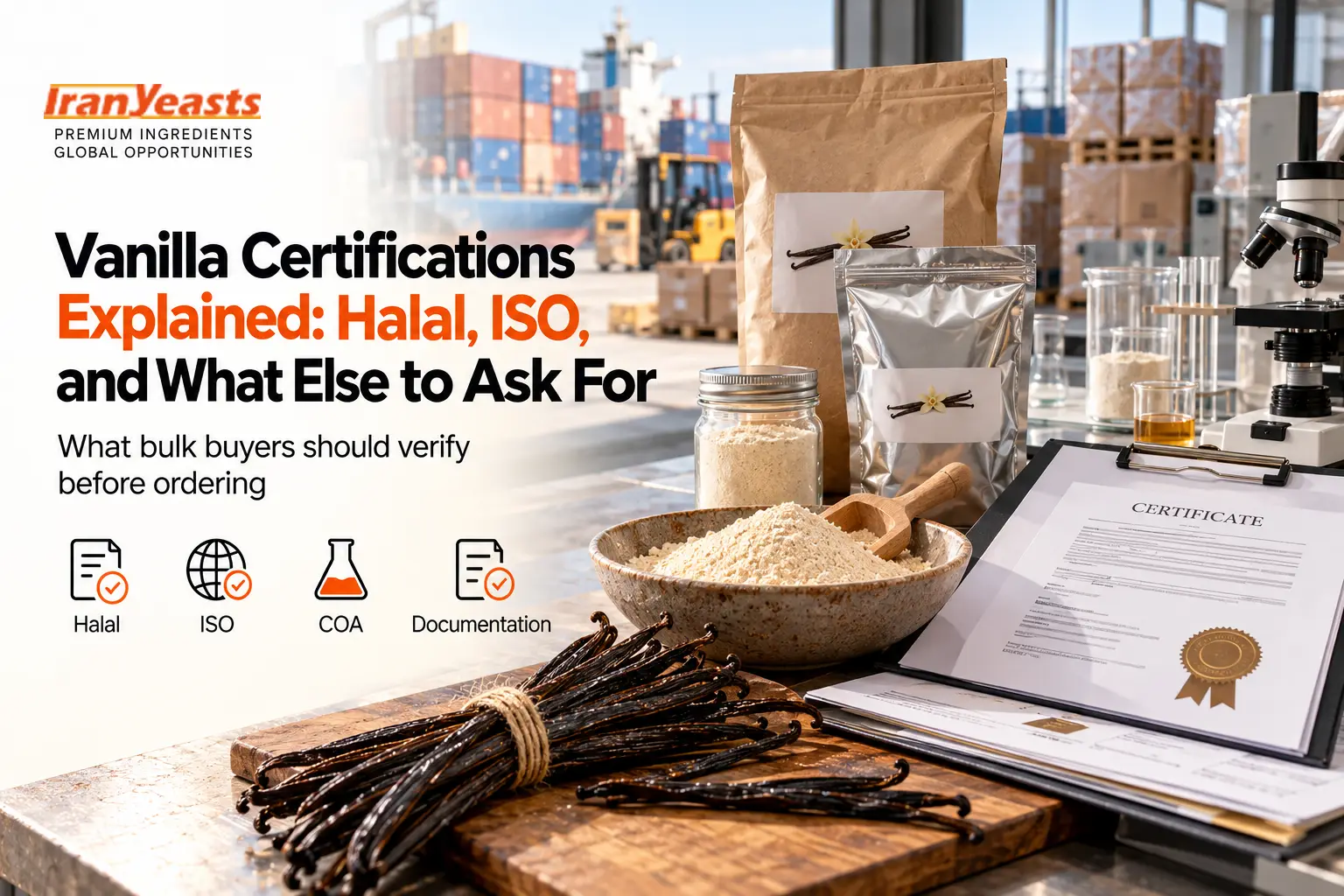 Vanilla certifications explained: halal, ISO 22000 and food safety documents