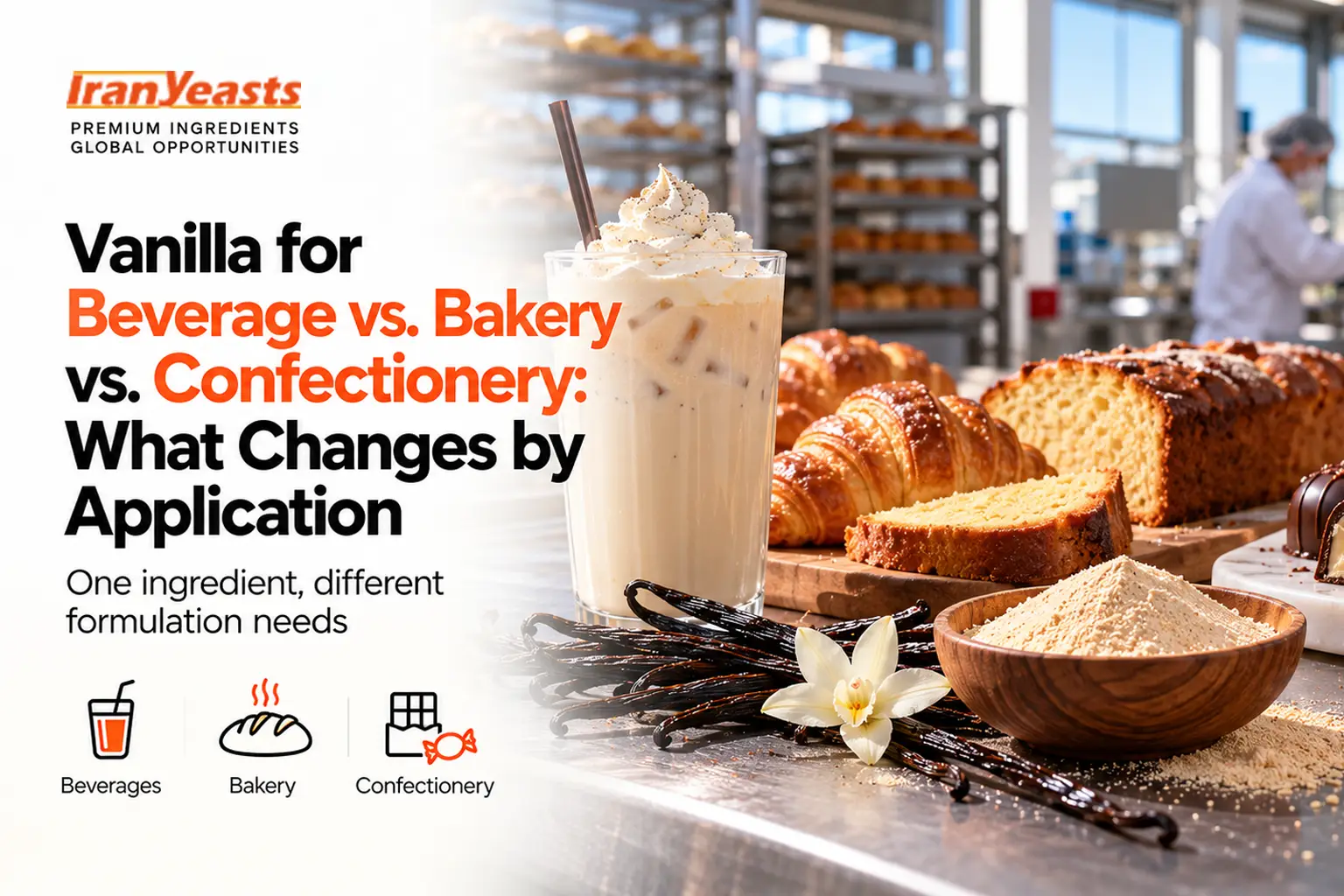 Vanilla flavoring for beverages, bakery, and confectionery applications